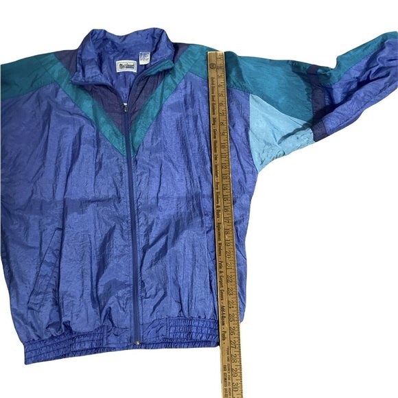 McGregor 1990s Womens Track Jacket Windbreaker  Size L (Small Stain) - Picture 8 of 10